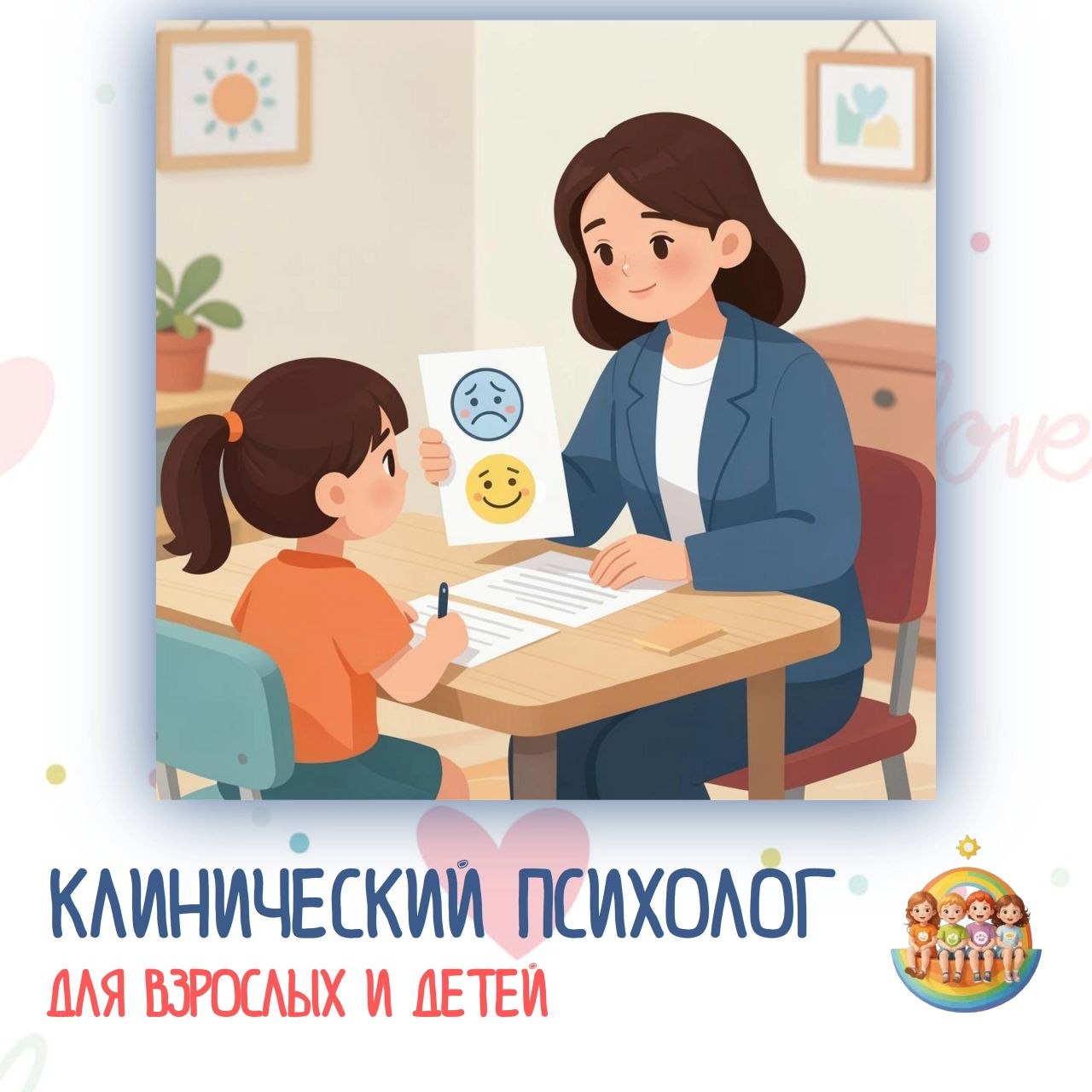 Внимание! В "Радуге слов" появилась новая услуга — КЛИНИЧЕСКИЙ ПСИХОЛОГ! 🌈🧠